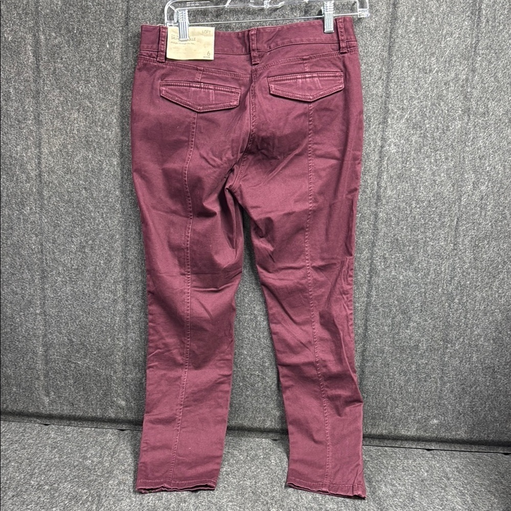 LOFT Marisa Skinny Ankle Pants in Deep Burgundy - Picture 3 of 4